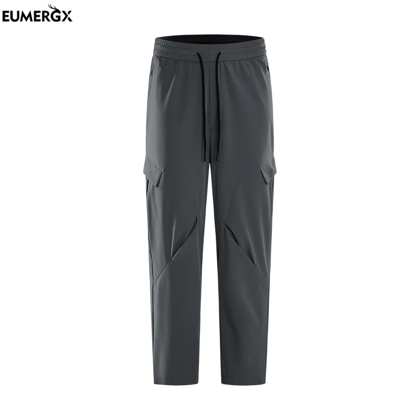 EUMERGX Unisex Waterproof Mountaineering Pants Quick-Dry Stretch Summer Cargo Pants Adjustable Hem For Hiking Camping Trekking