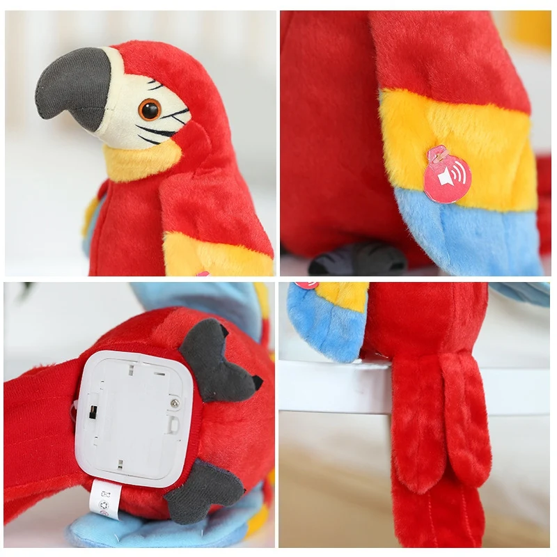 Talking Parrot Plush Electronic Bird Pet For Kids Early Education Toy