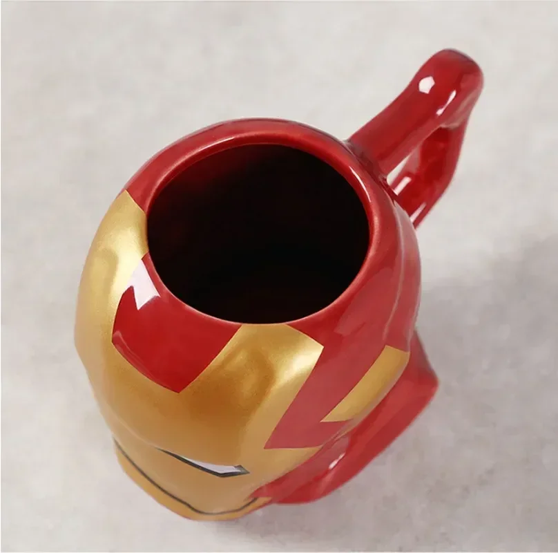 Marvel Superhero Spiderman Action Figure Water Cup Iron Man Cartoon Anime Model Ceramic Mug Large Capacity Coffee Cup Gift