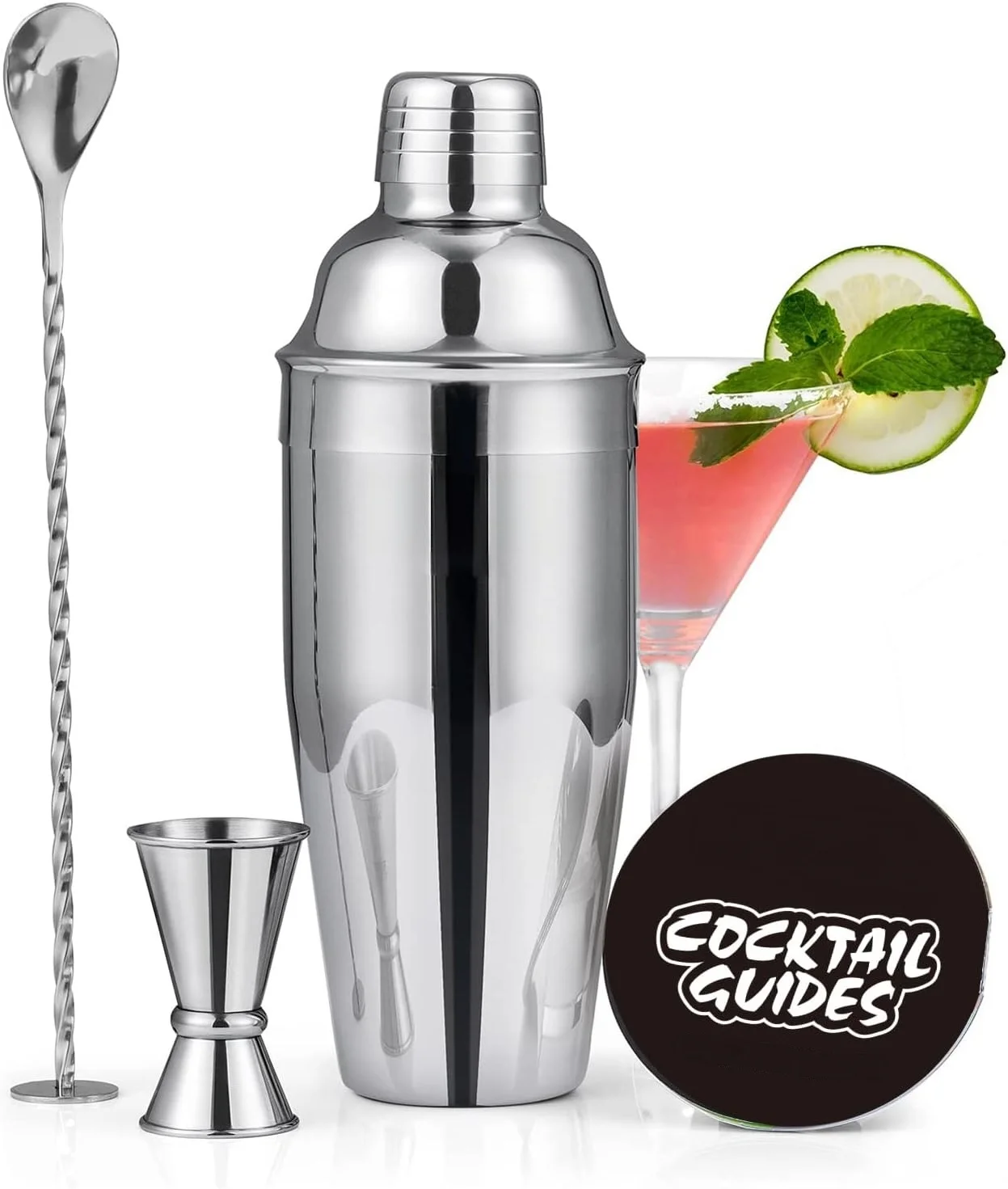 3pcs Cocktail Shaker Stainless Steel Bartending Tools Margarita Mixer Drink Shaker Martini Sharker Bartender Kit