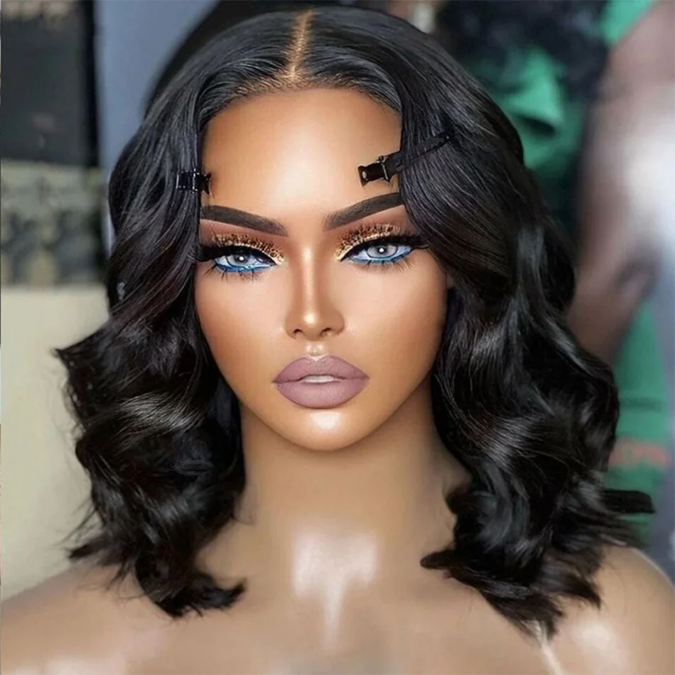 Brazilian 13x4 Transparent Lace Front Body Wave Short Bob Wigs 100% Human Hair HD Lace Frontal Body Wavys Wig For Women 14 16 in