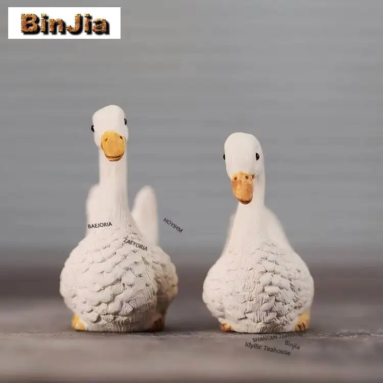 Purpler Sand White Goose Tea Pet Handmade Tea Sculpture Tea Figurine Play Toys Tea Statue Ornaments For Tea Accessories Crafts - view 2