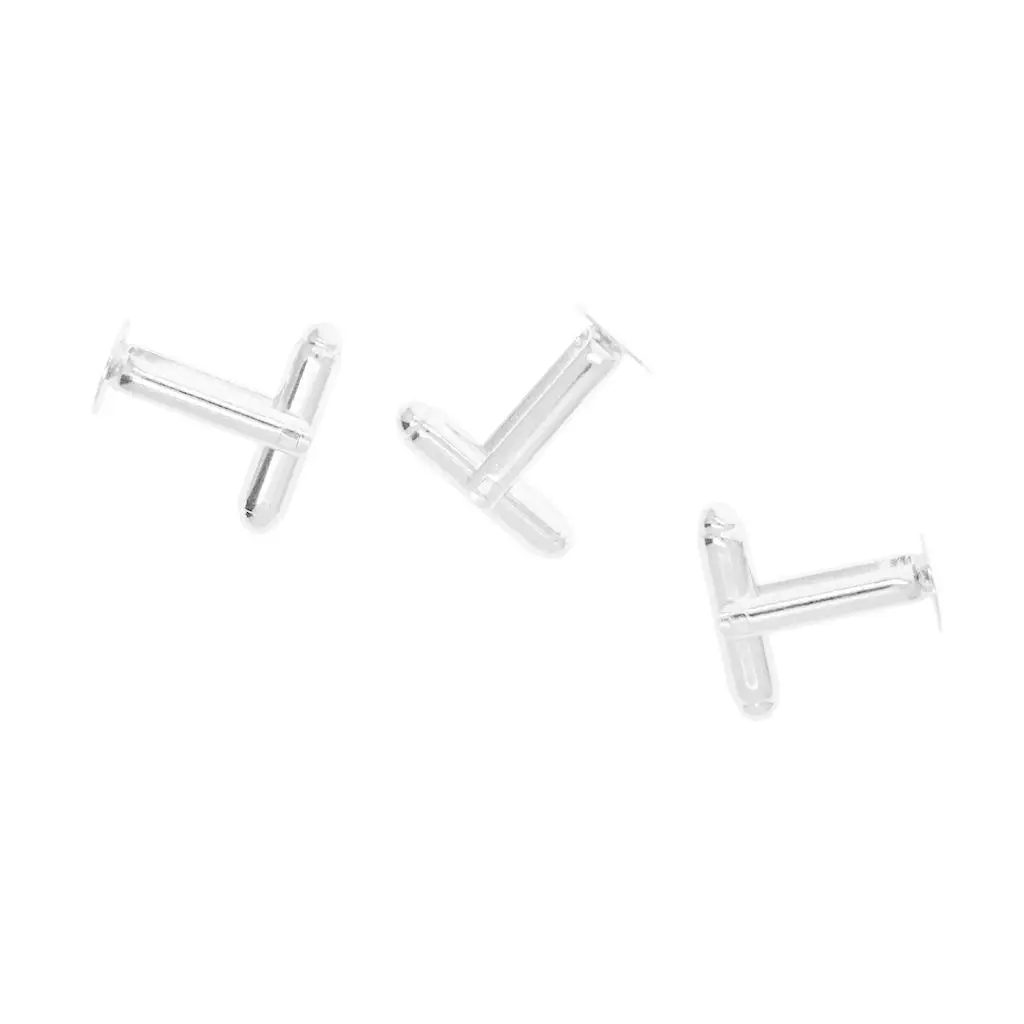 Cuff Links Blank Pads 8mm Copper Silver Base DIY Jewelry Findings for Business Party Wedding Shirts