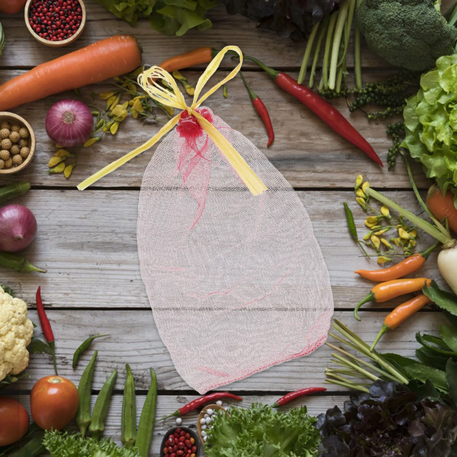 50Pcs Mesh Vegetable Bags Reusable Portable Grocery Storage Organizer Washable Produce Bags String Net Tote Pantry Storage