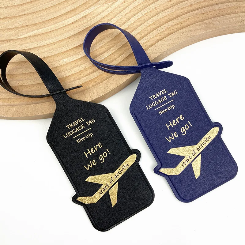 PU Leather Travel Boarding Pass Luggage Tag Suitcase Lable Men Women Travel Luggage Tags Flight Travel Accessories