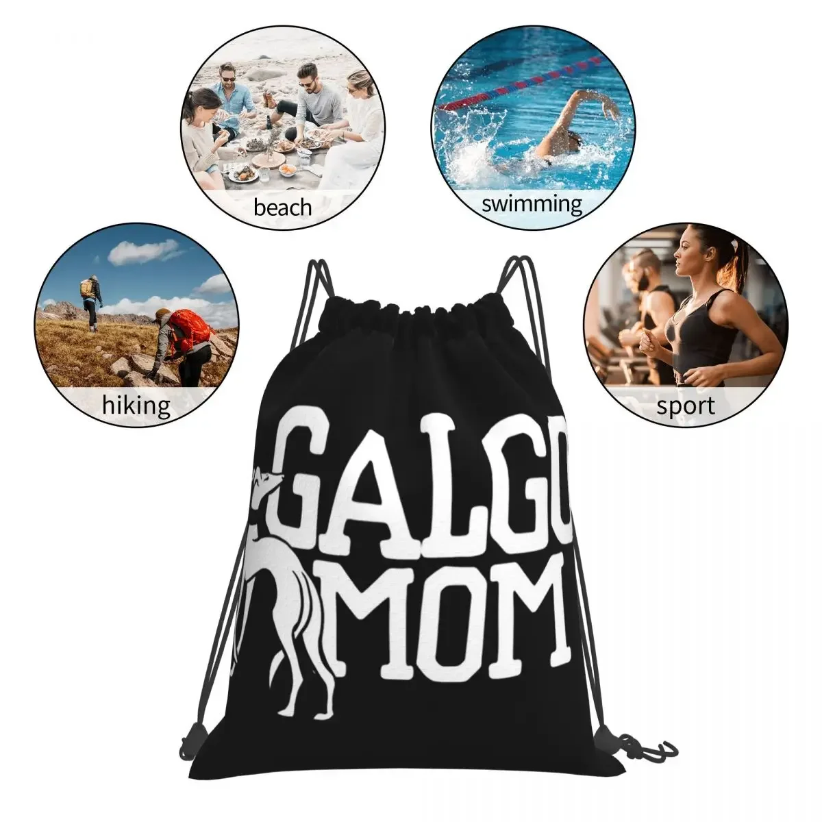 Galgo-mochila portátil multifunción para mamá, bolso con cordón, bolsillo para zapatos, para estudiantes de viaje