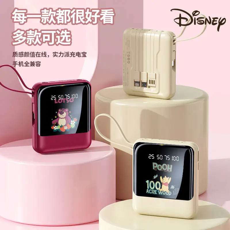 

Новый персонализированный мультяшный узор Disney, пух, медведь, лотсо, поставляется с кабелем, быстрая зарядка, Мини Портативный внешний аккумулятор большой емкости