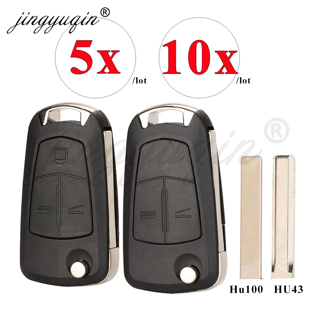 

Jingyuqin 5/10 шт. HU43/HU100 флип-чехол для ключей FOB для Vauxhall Opel Astra H Corsa D Vectra C Zafira Signum Tigra Meriva 2/3BT
