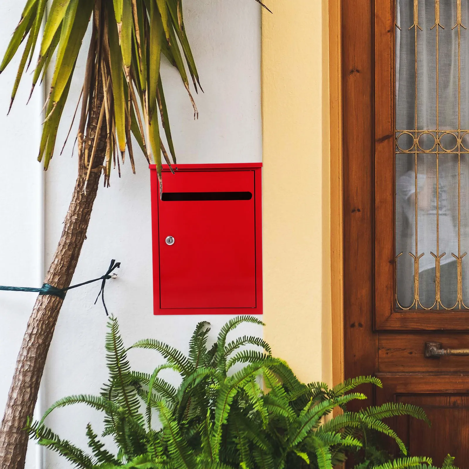 Iron Lockable Wall Mounted Suggestion Box Outdoor Large Capacity Mailbox for Feedback Donations Comments Collection