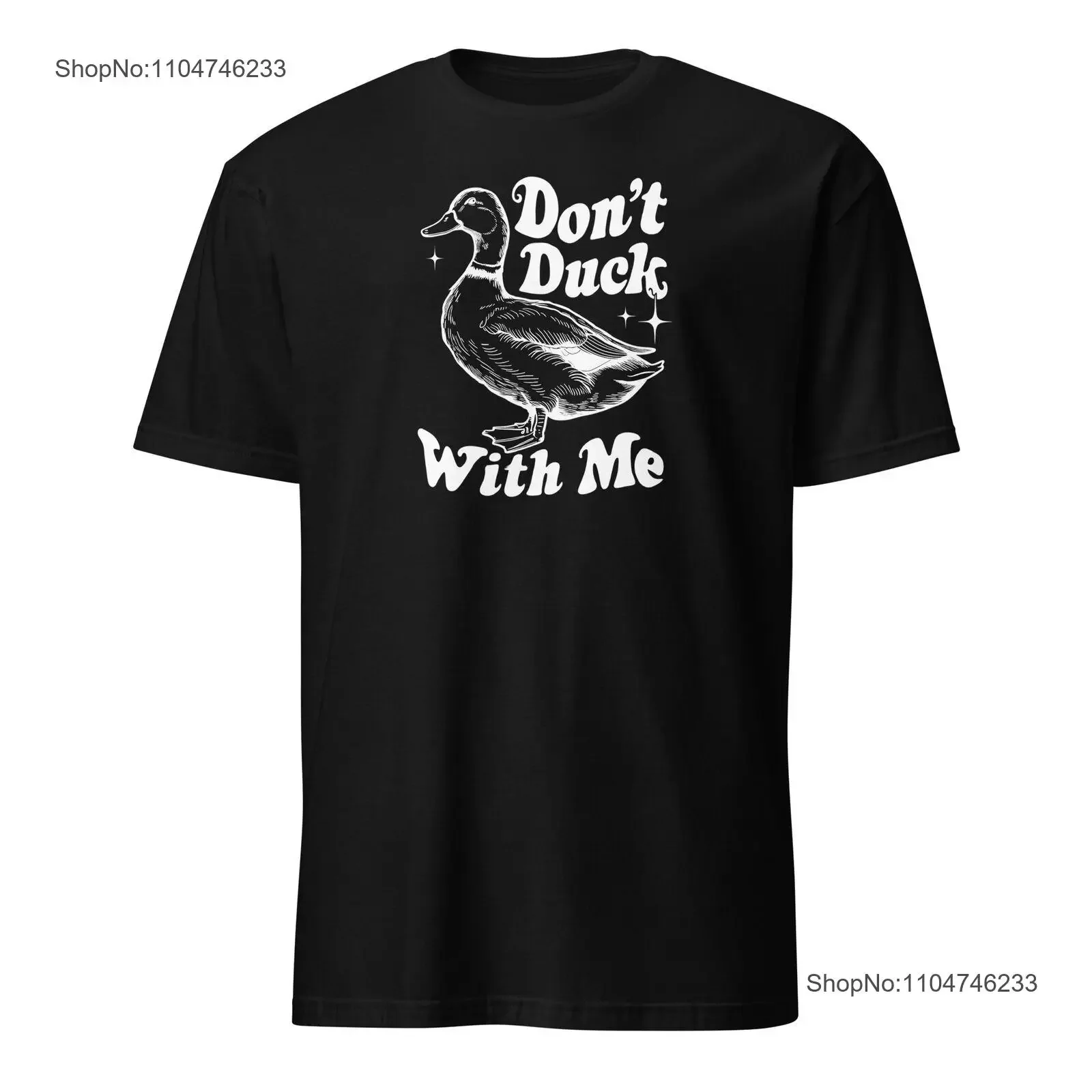 Camiseta con frase divertida de Don't Duck With Me para hombre, camiseta vintage lavada con gráfico versátil, ropa de calle informal a la moda