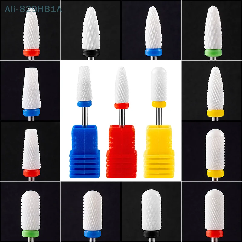 1PC Ceramic Tungsten Nail Drill Bit Milling Cutter For Manicure Pedicure Nail Files Buffer Nail Art Equipment Accessory