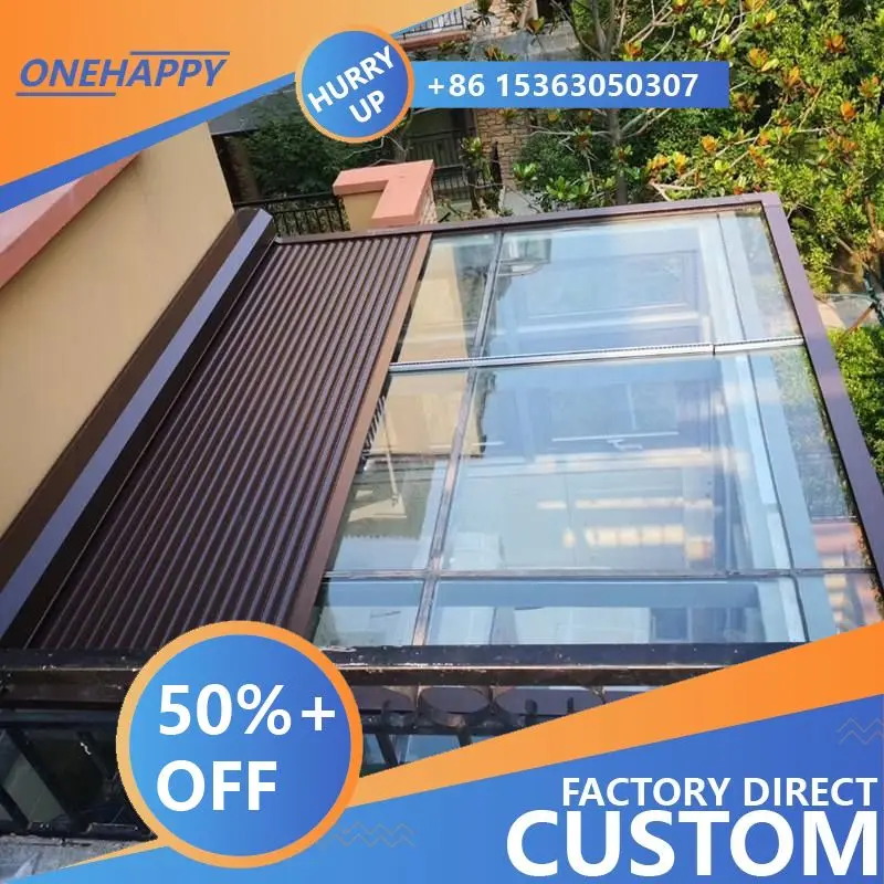 Any Size Custom Remote Aluminum Electric Canopy Light Arc Alloy Roof Heat Insulate Waterproof Block Home Balcony Sunroom Shade