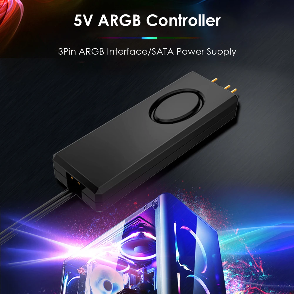 

5V ARGB Controller SATA Pin Power Supply Desktop Chassis Fan LED Remote Control