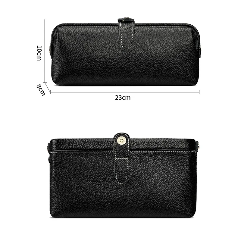 Women Genuine Leather Clutch Bag Brand Design Casual Hand Wallet Bag Male Long Purse Large Capacity Makeup Tools Storage Bag