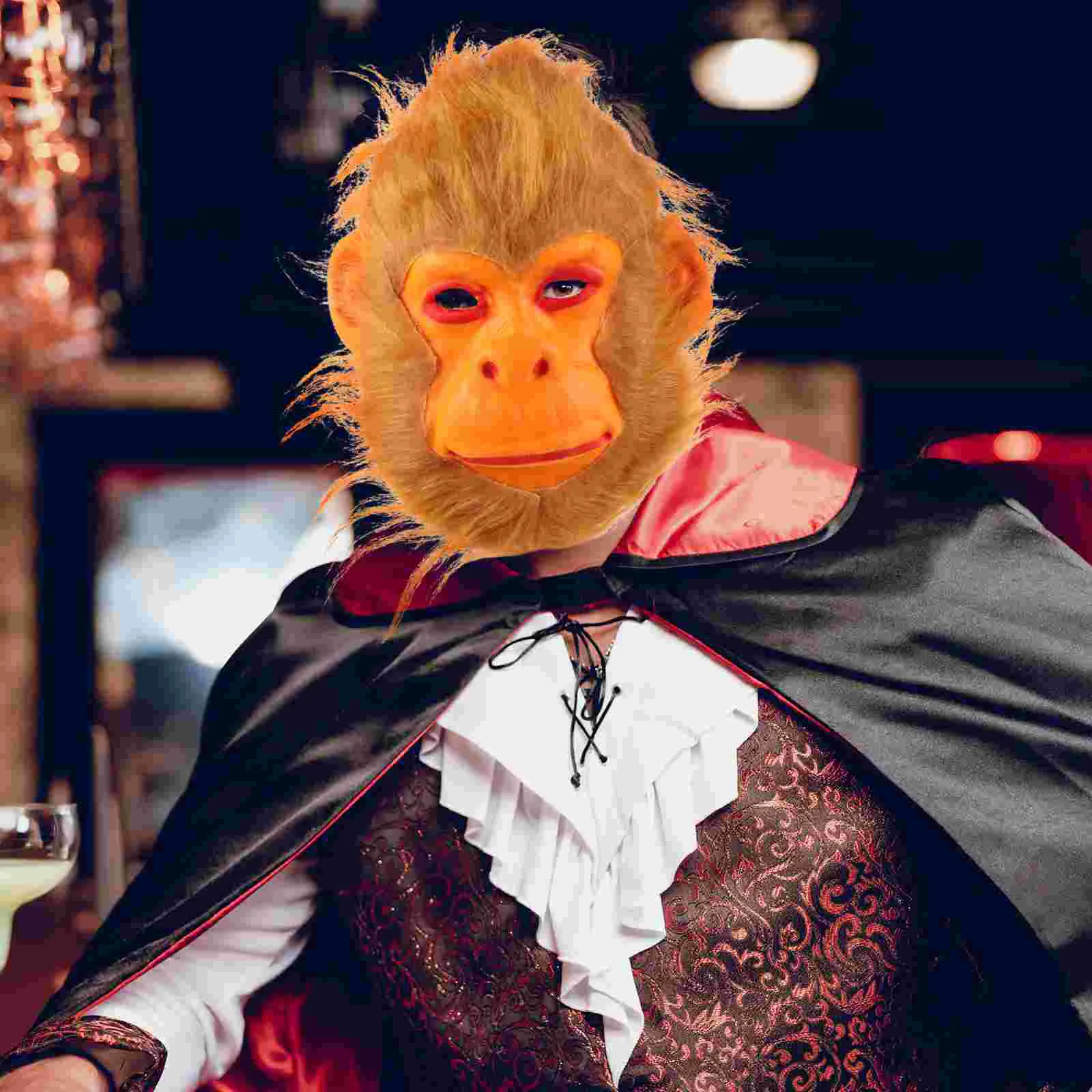 Animal Mask Halloween Costumes Masquerade Monkey Head Scary Masks Hairy Festival Golden Horror Child