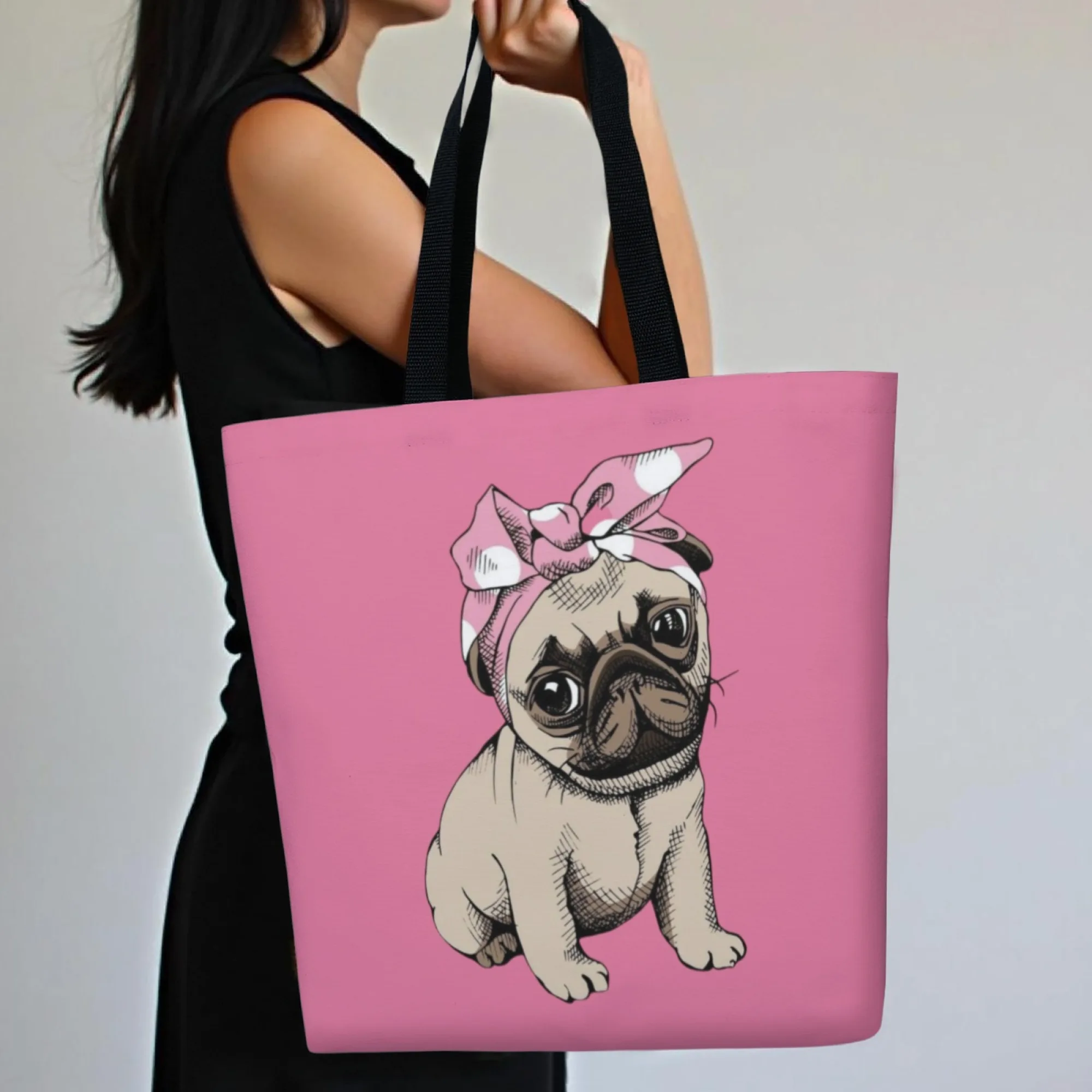 

Женская большая сумка для собак, легкая складная многоразовая сумка для продуктов и любителей домашних животных, подходит для ежедневного использования, путешествий, работы, просторная, повседневная