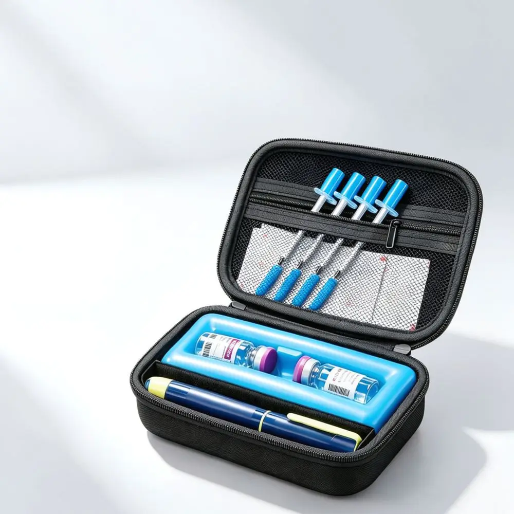 Portable Diabetes Storage Organizer Travel Insulin Pouch Cooling Case Protective Carrier For Daily Health