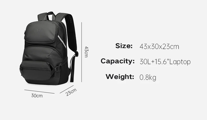 TANGCOOL Convertible Detachable Pocket Backpack Fits 17.3 Inch Notebook Waterproof Ventilated Back Panel Travel Luggage Bag