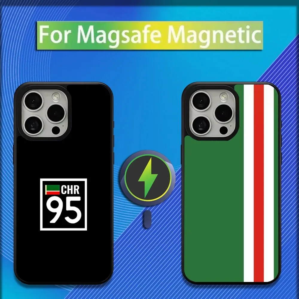 Chechen National 95 Flag Phone Case For iPhone 16,15,14,13,12,11,Plus,Pro,Max,Mini Magsafe Magnetic Wireless Charging