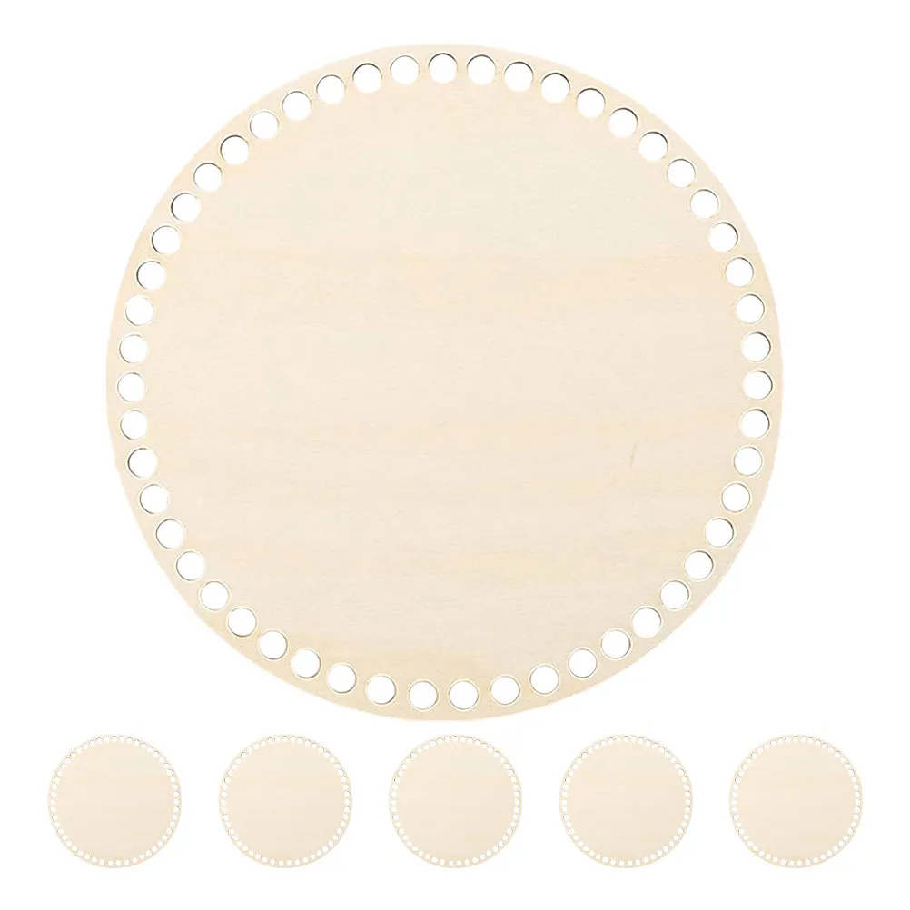 

Набор из 6 круглых основ для вязаных сумок, 15 см в диаметре, из натурального дерева, для рукоделия и изготовления сумок своими руками