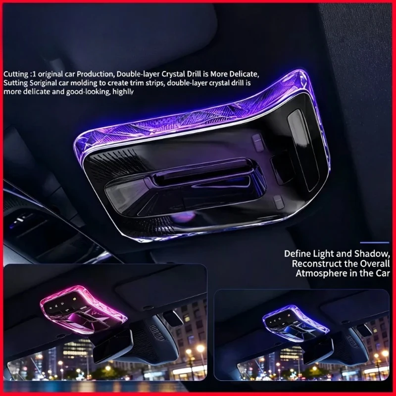 Marcos Decorativos de Cristal para Luces de Lectura, para Mercedes Benz Clase C GLC E W206 X254 W214, Accesorios de Modificación Interior