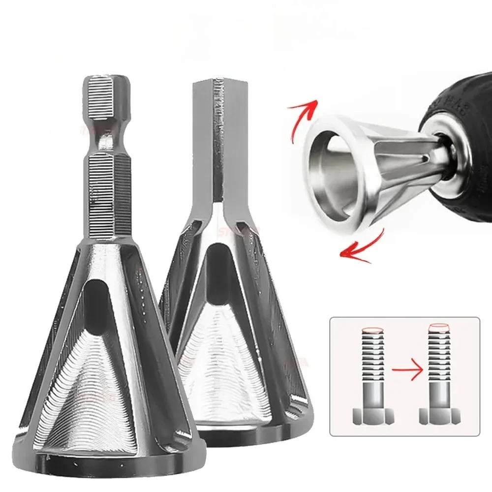 Heavy Duty Thread Deburring Tool for Metal Fast Hexagonal &Triangular Drill Cutting Multi Material Chamfering Machine Accessory‌