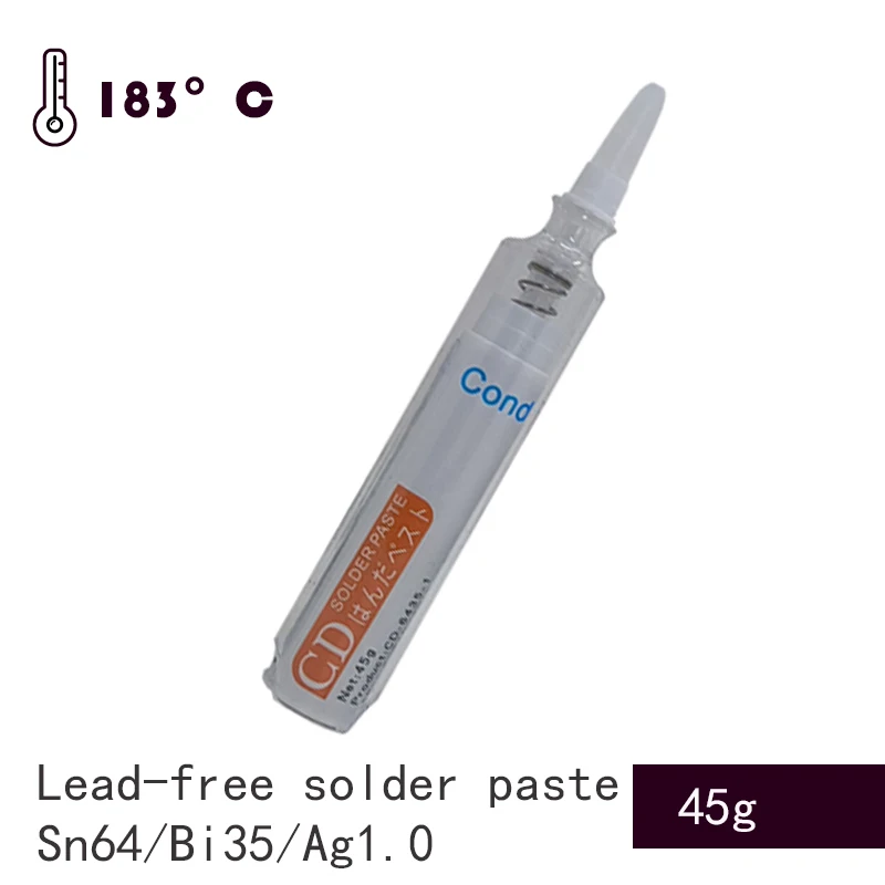 45g Lead-free Tin Solder Paste Low Medium and High Temperature Solder Paste SMT Chip LED Welding Flux for Soldering CPU Tin