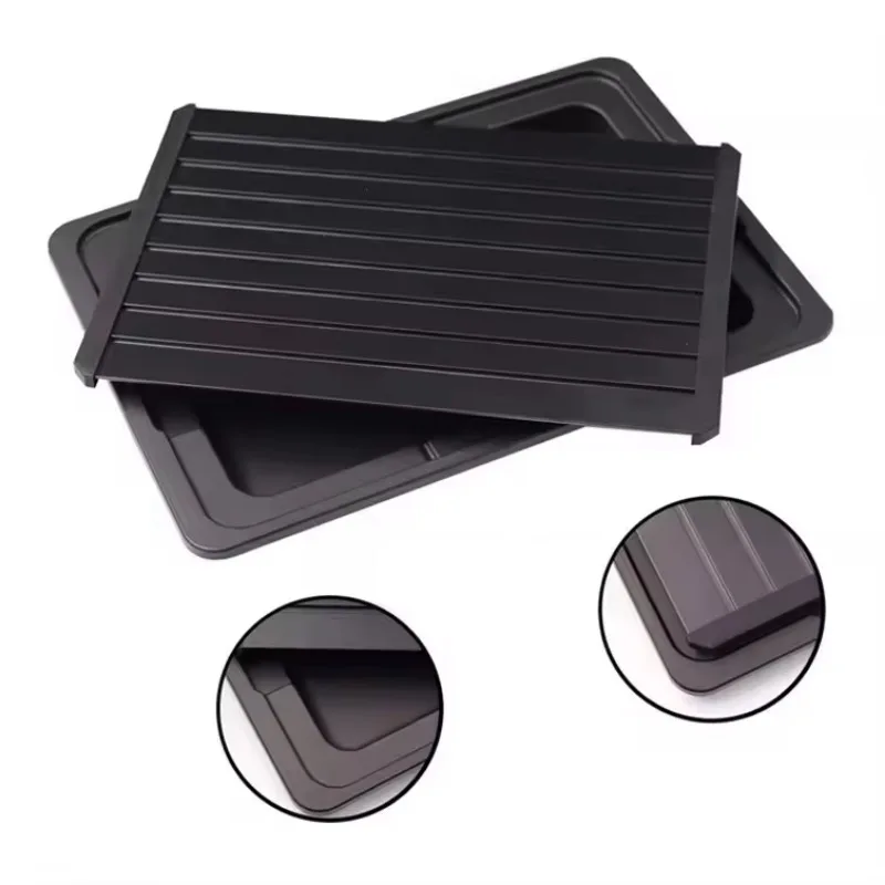 Meat Rapid Defrosting Tray Small Size Thawing With Drip Mat Bundle Set Aluminum Alloy Defrost Quick Foods Magic No Electricity