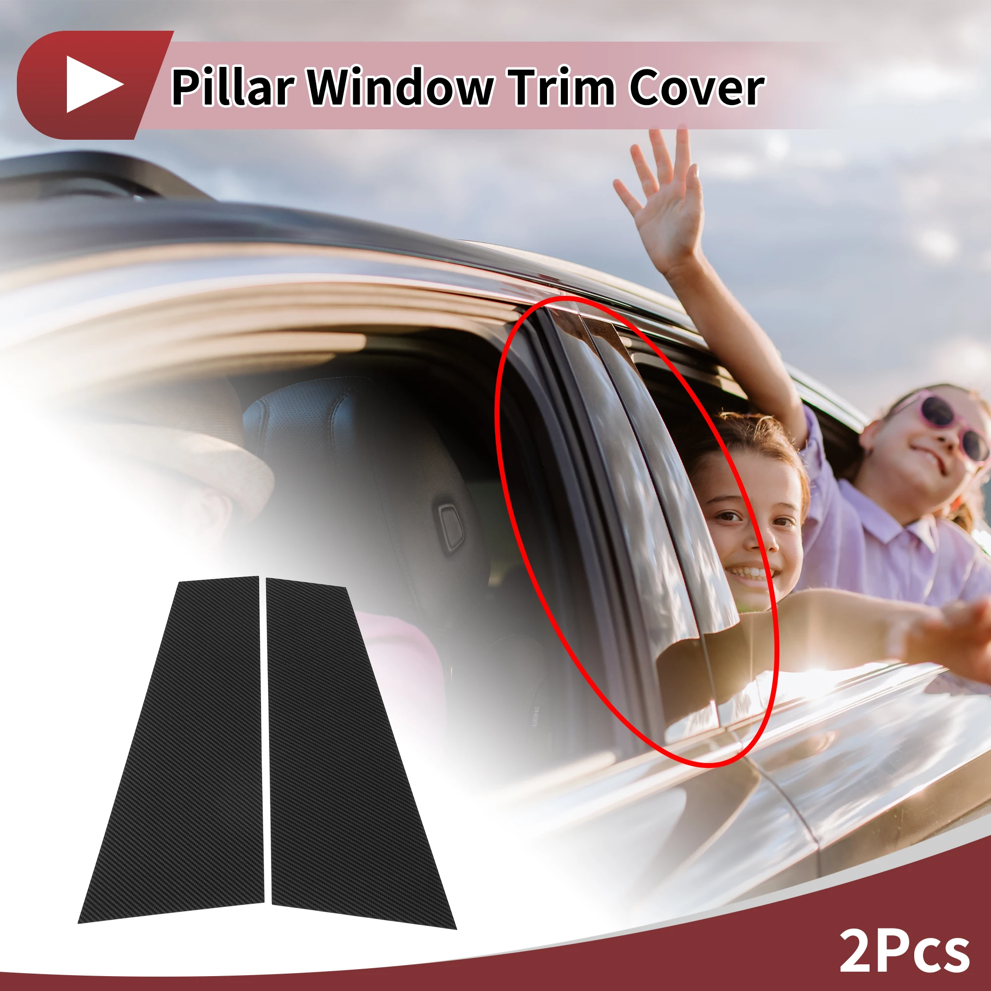 

UXCELL Накладка окна передней левой и правой дверной стойки для Volkswagen CC 2019-2023 2 шт.