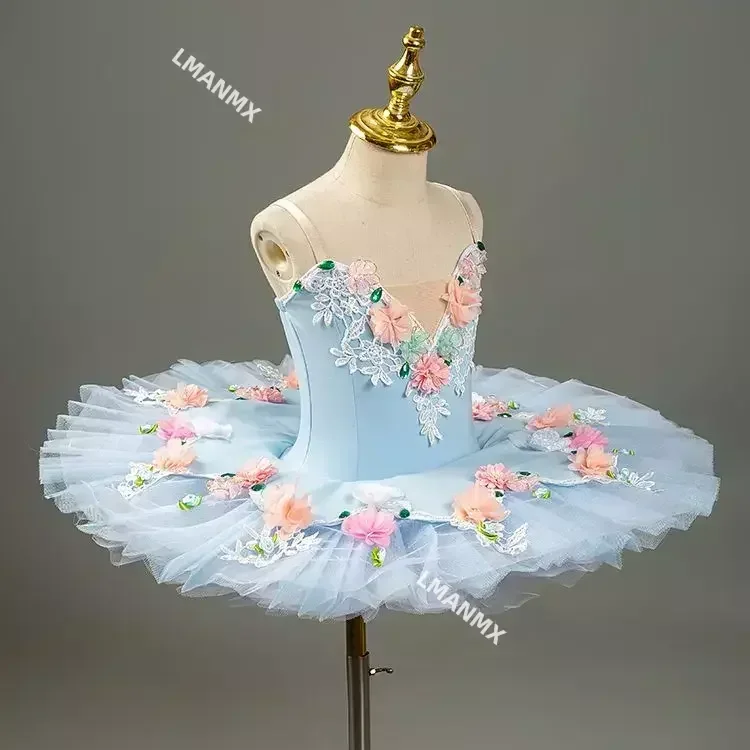 Ballet Tutu Fairy Doll Professional Ballet Dress For Girls Blue Competition Performance Clothes Ballerina Balet Dress Girl