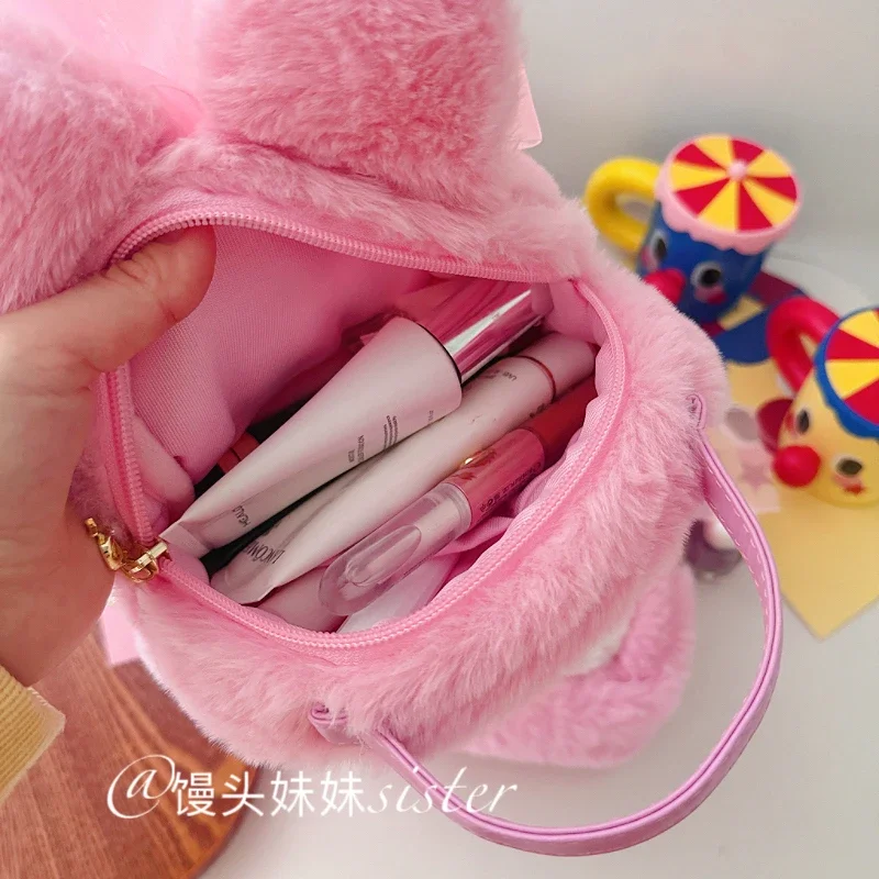 Sanrio Cute My Melody Makeup Bag Girly Plush Bag Girl Women Shoulder Bag Chain Bag Handbag Pink Cosmetic Bag Tote Bag Gifts Girl