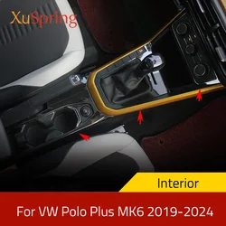 For VW Polo/Polo Plus MK6 2019-2024 Car Console Gearbox Panel Trim Frame Cover Sticker Strips Garnish Decoration Stylin