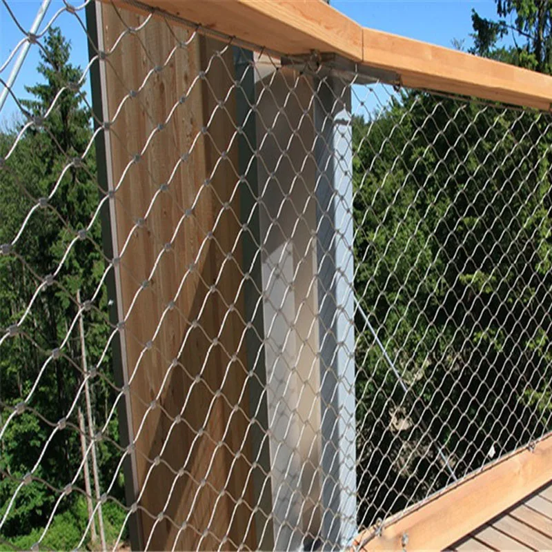 Balustrade Fence with Flexibility Stainless Steel Wire Rope Mesh  for Boundary Wall