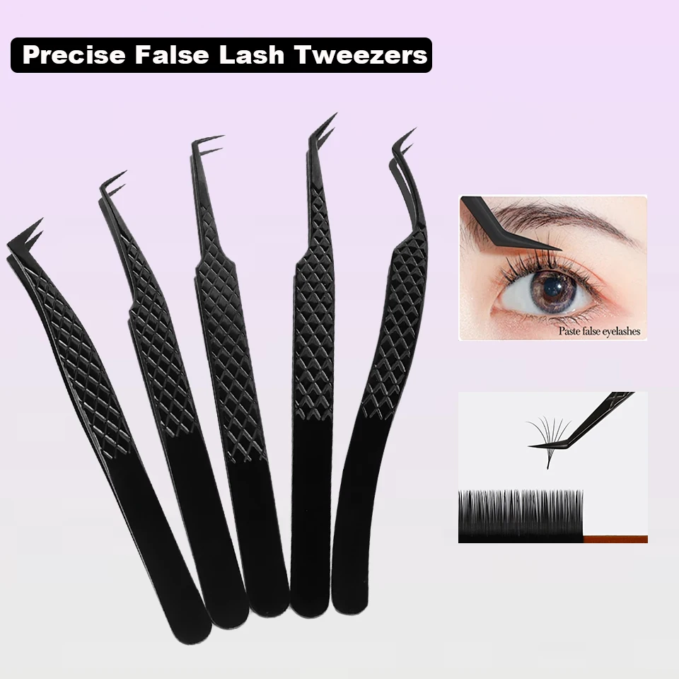 Precise False Lash Tweezers For Eyelash Extension Makeup 3D accurate Clip Mega Volume Mink Lashes Make Fans Artist Nail Art Tool