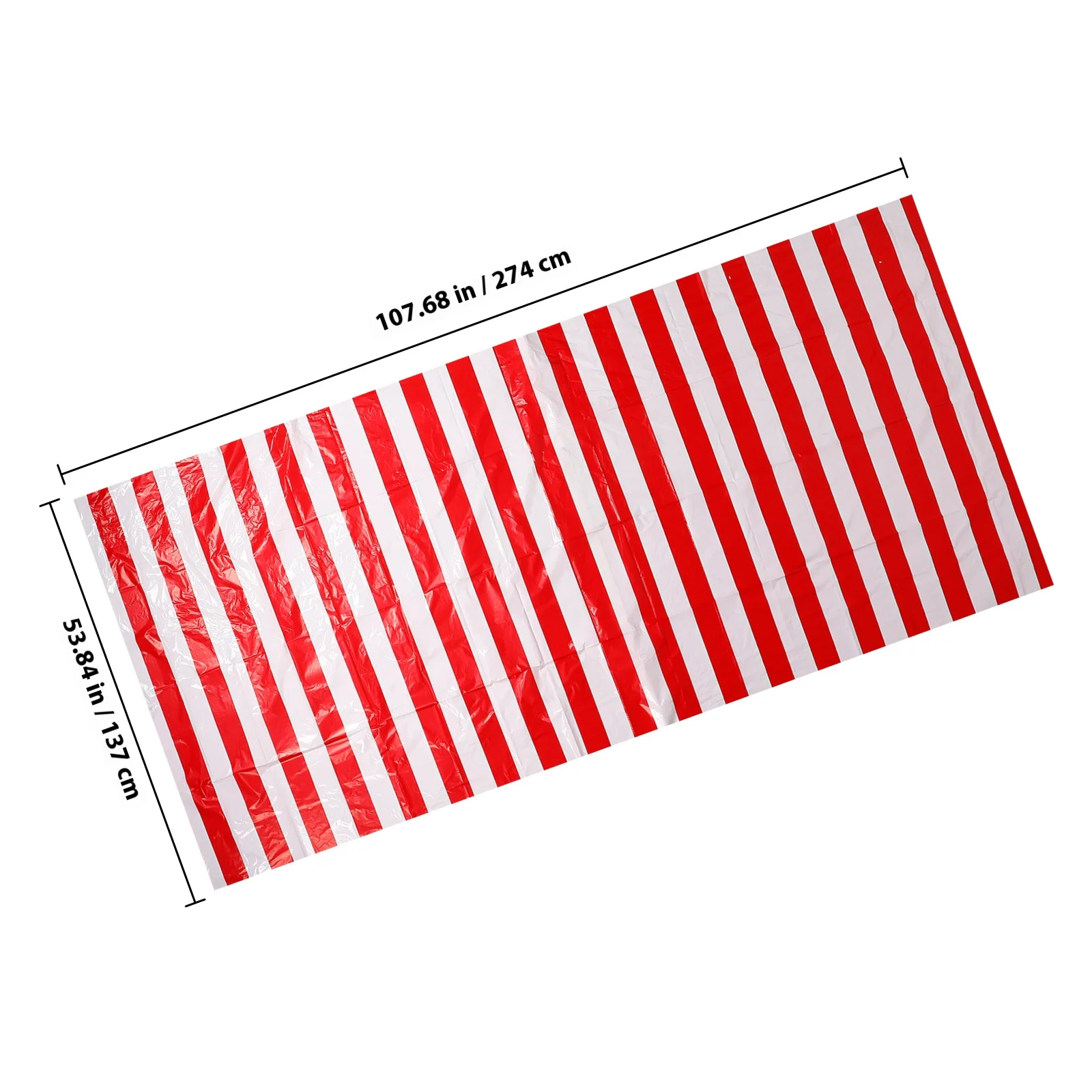 مفرش طاولة سيرك مخطط قابل لإعادة الاستخدام، غطاء حفلات بلاستيكي مستطيل الشكل، ديكور طاولة أعياد الميلاد، مفرش طاولة مخطط