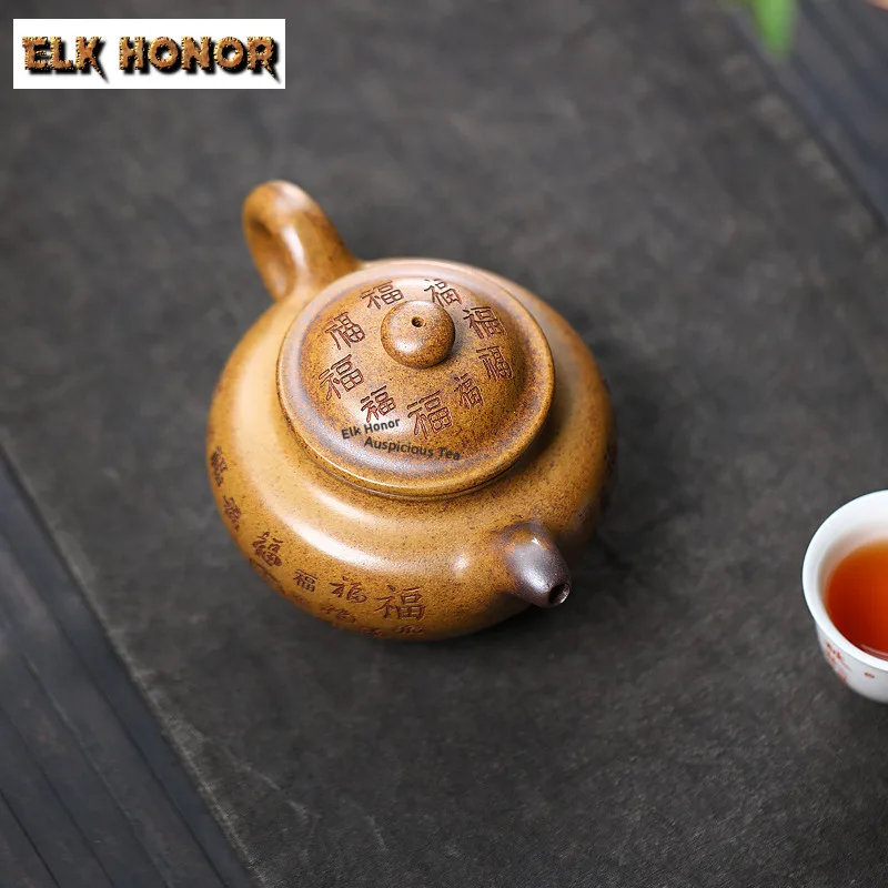 

350ml Classic Yixing Purple Clay Teapots Famous Master Handmade Lotus Seed Pot Raw Ore Mud Tea Brewing Kettle Zisha Teaset Cafes