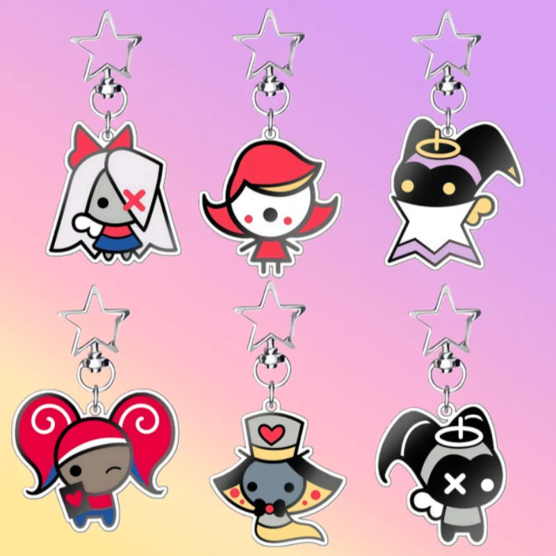 

6Cm Acrylic Keychain for Hazbin Hotel Vox Alastor Niffty Keychain Backpack Pendant Ornament Collection Exquisite Gift