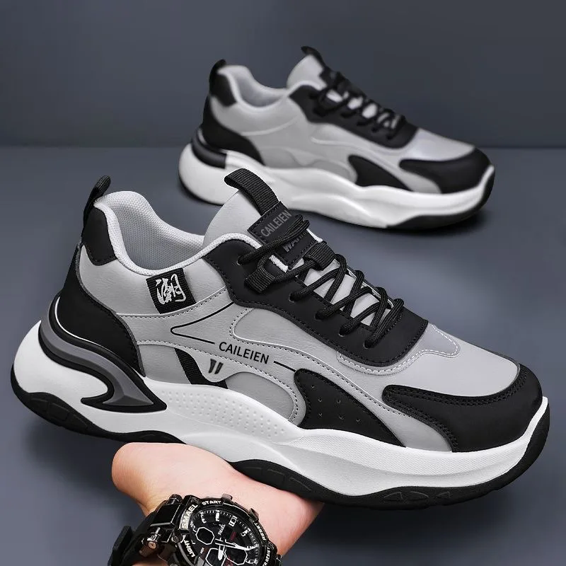 Men's Sneakers Fashion Leather Casual Shoes Mens Tennis Training Shoes Outdoor Comfortable Sport Running Shoes Zapatillas Hombre