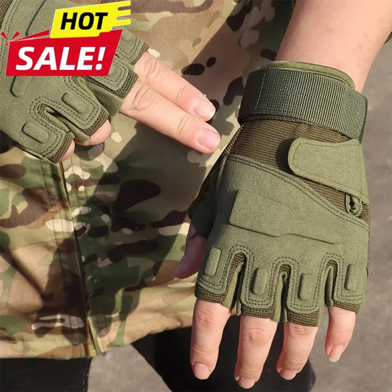 New Hunting Riding Tactical Gloves Cycling Glove Sport Climbing Paintball Shooting Ski Half Finger Unisex Motorcycle Gloves