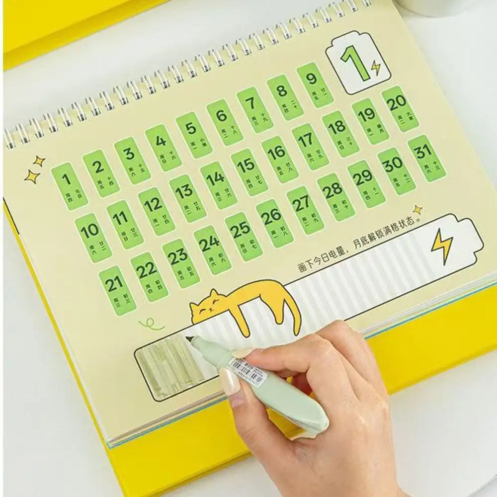 

Kawaii 2026 Calendar Simple To Relieve Stress 365 Days Planner Sheet Desktop Decoration Schedule Organizer Office Supplies