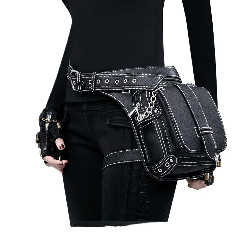 

Steampunk shoulder messenger bag, niche retro outdoor motorcycle leg bag tide