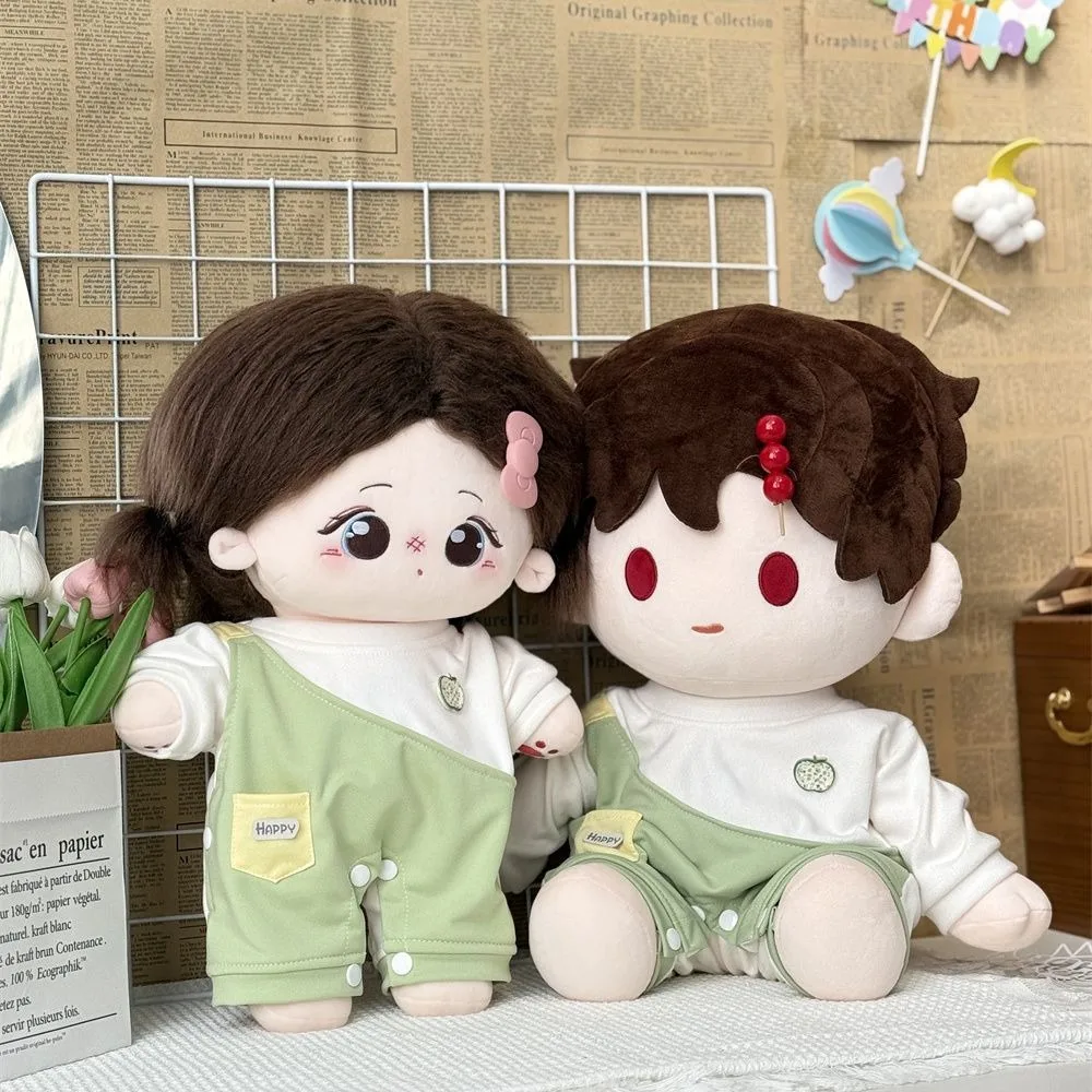 ตุ๊กตาผ้าฝ้ายขนาด 40 ซม. ชุดเดรสแบบยืนพร้อมเข็มขัดและกางเกง