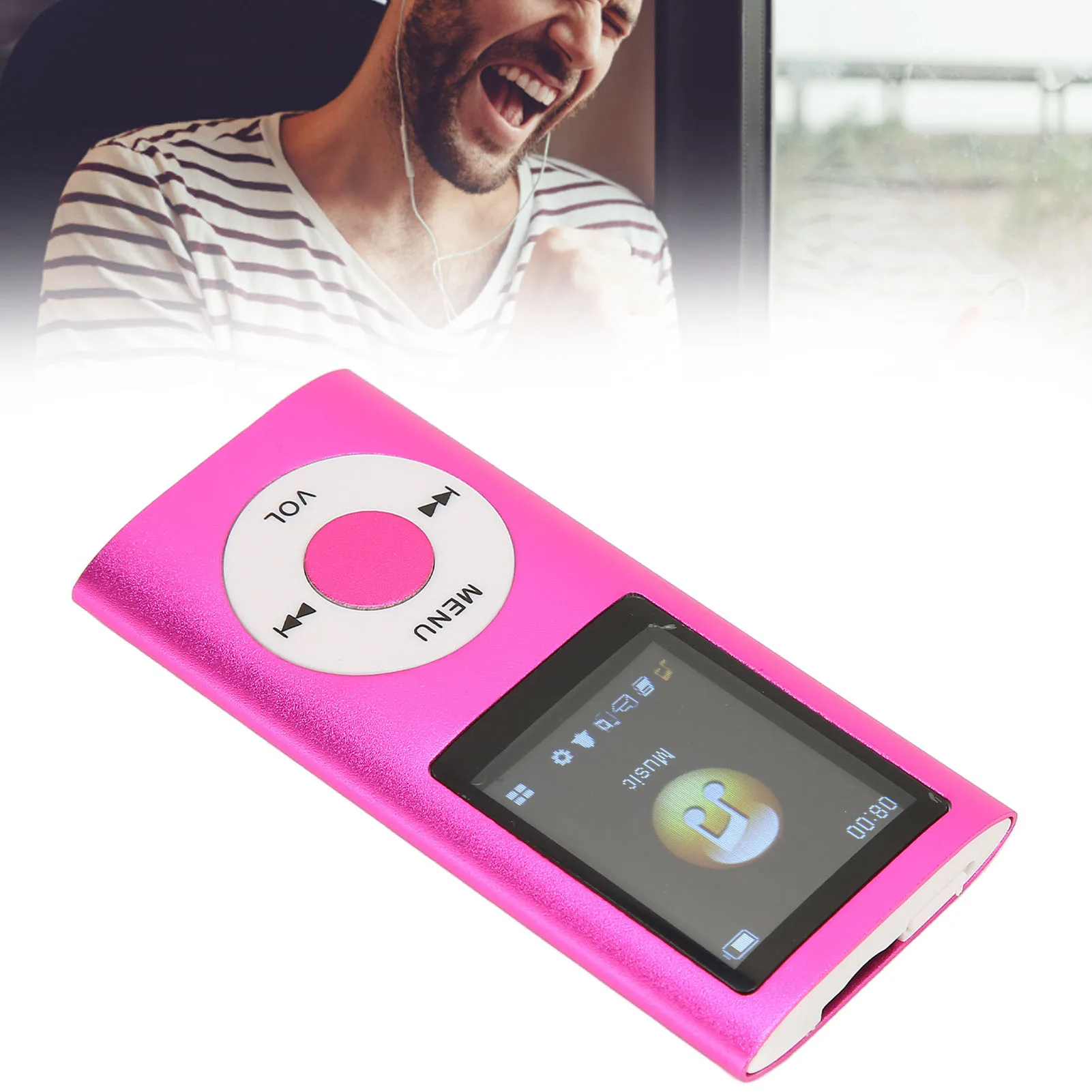 1.8in Player Support Memory Card Ultra Thin LCD MP3 Player with Bluetooth for Students Running Walking MP3 Player LCD Player