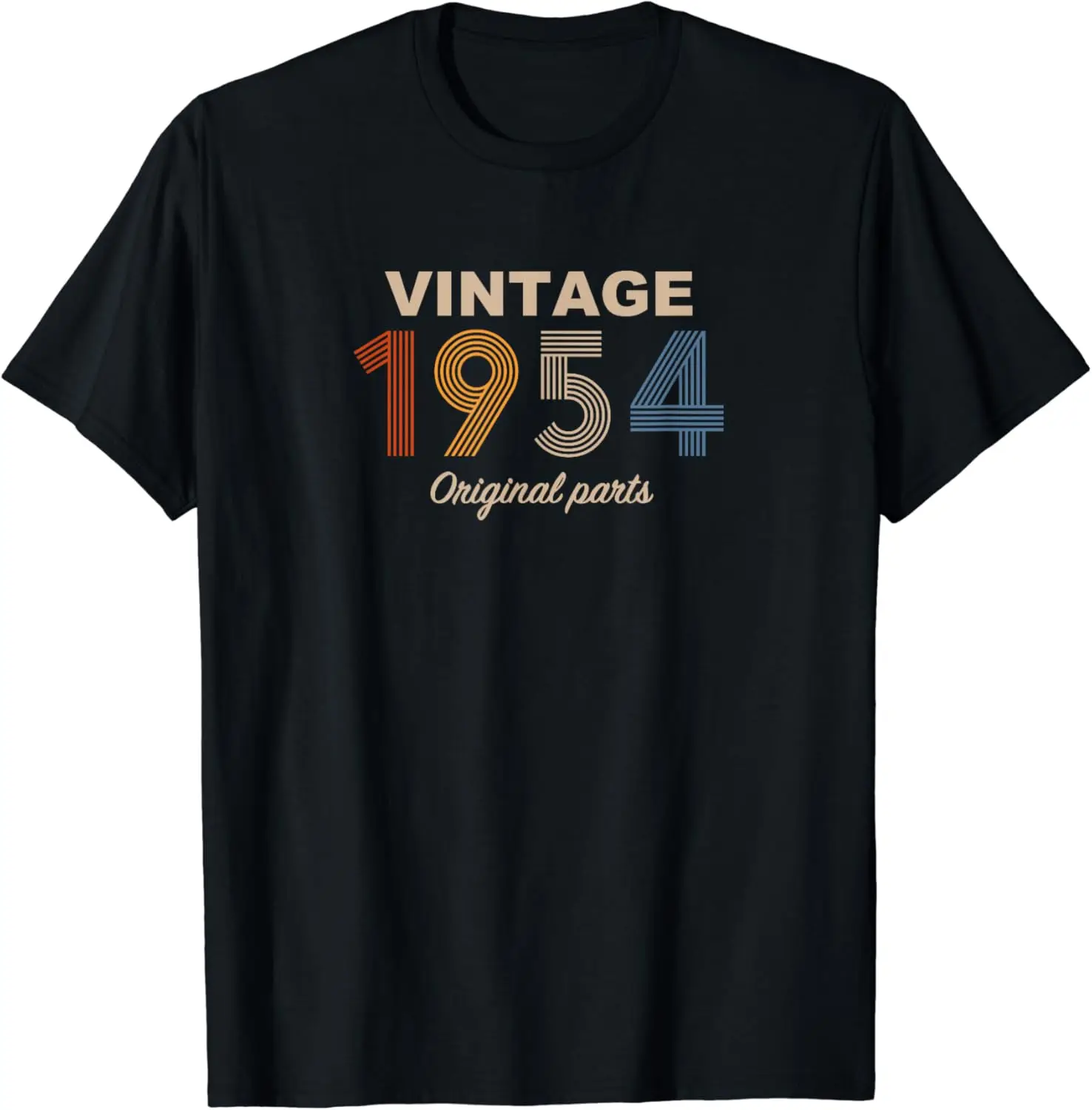 

Retro 70 Years Vintage 1954 Original Parts 70th Birthday T-Shirt Men's and women's short-sleeved T-shirts