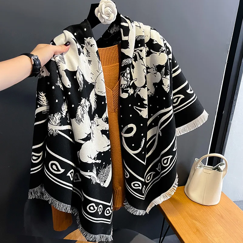 

Winter Cashmere Women Scarf Female Luxury Brand Scarves Lady Square Bandana Women Fashion Shawl Wraps Foulard Poncho Pashmina