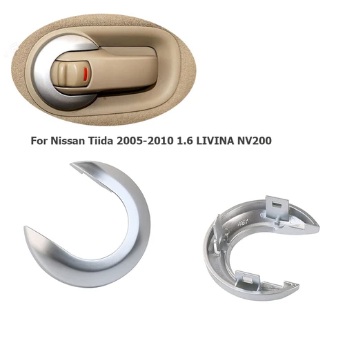 Para Nissan Tiida 2005-2010 1,6 LIVINA NV200 cubierta de manija de puerta Interior de coche embellecedor decorativo manija interior escudo piezas de automóvil