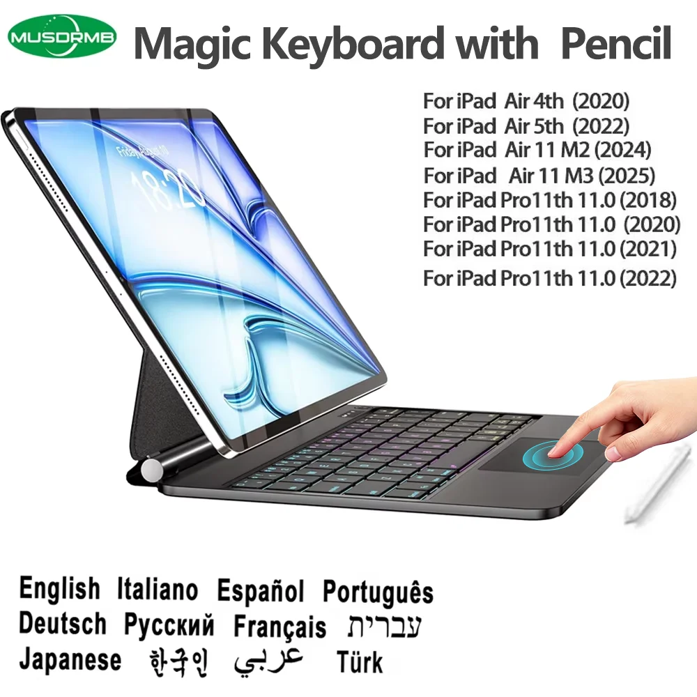 magic-keyboard-case-for-ipad-air-11-m3-2025-m2-2024-5th-6th-gen-109-and-pro-11-2018-2020-2021-2022-with-active-stylus-pen