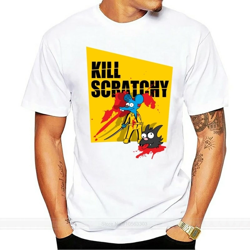 kill kill bill  beatrix kiddo scratchy itchy t shirt Designing  cotton Crew Neck Trend Loose Funny Summer Style shirt