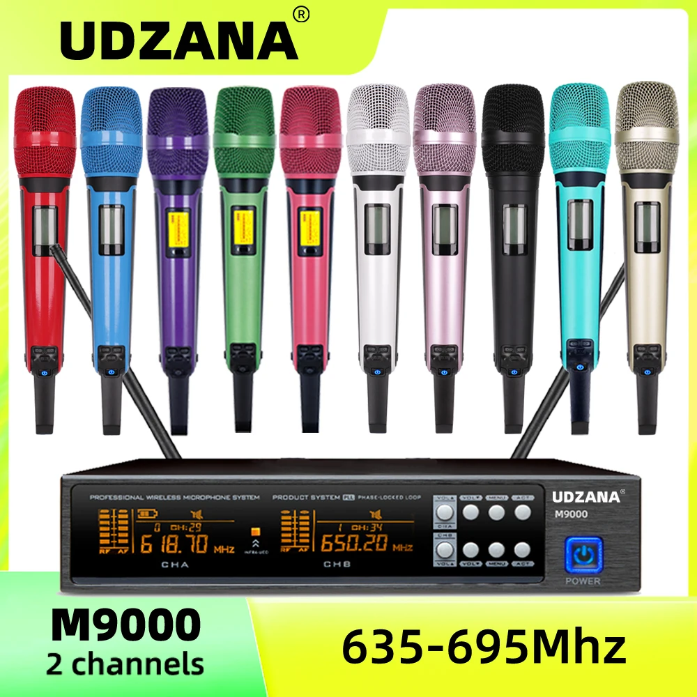 

UDZANA M9000 Караоке сценическое представление дома KTV EW135G4 UHF профессиональная беспроводная двухканальная микрофонная система