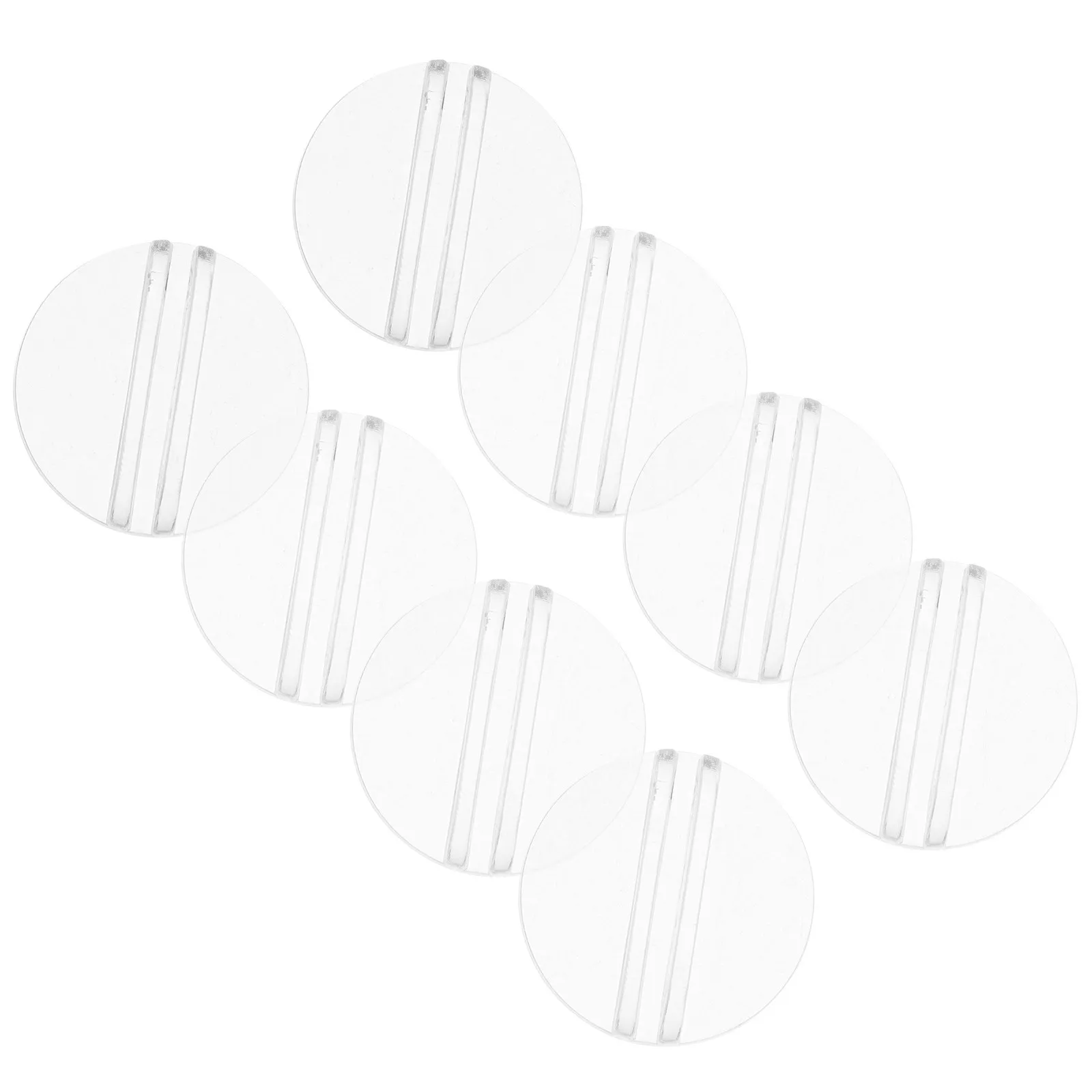 50Pcs Round Business Card Stand Clear Plastic Card Holder for Desk Business Cards Organizer Sturdy Scratch-Resistant Office